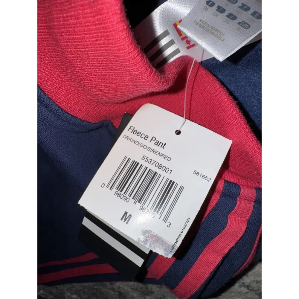 NEW Adidas Girls Red Blue Sweatpants Size M 10/12‎ Logo